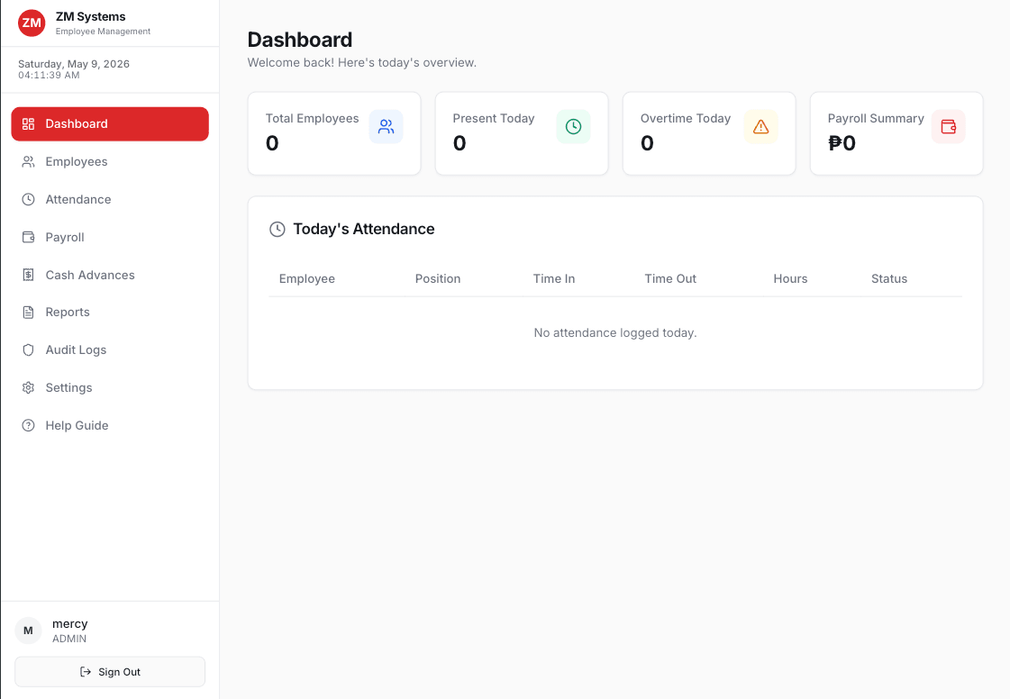 Zed Marketing — Employee Management System